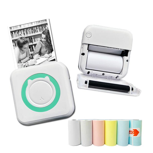 Portable Mini Bluetooth Thermal Printer 203 dpi green by HitMyNeed