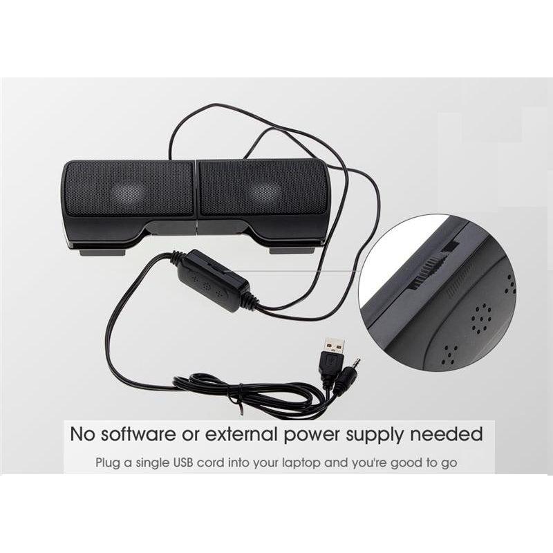 Portable Mini Clip-On USB Laptop Speakers by HitMyNeed