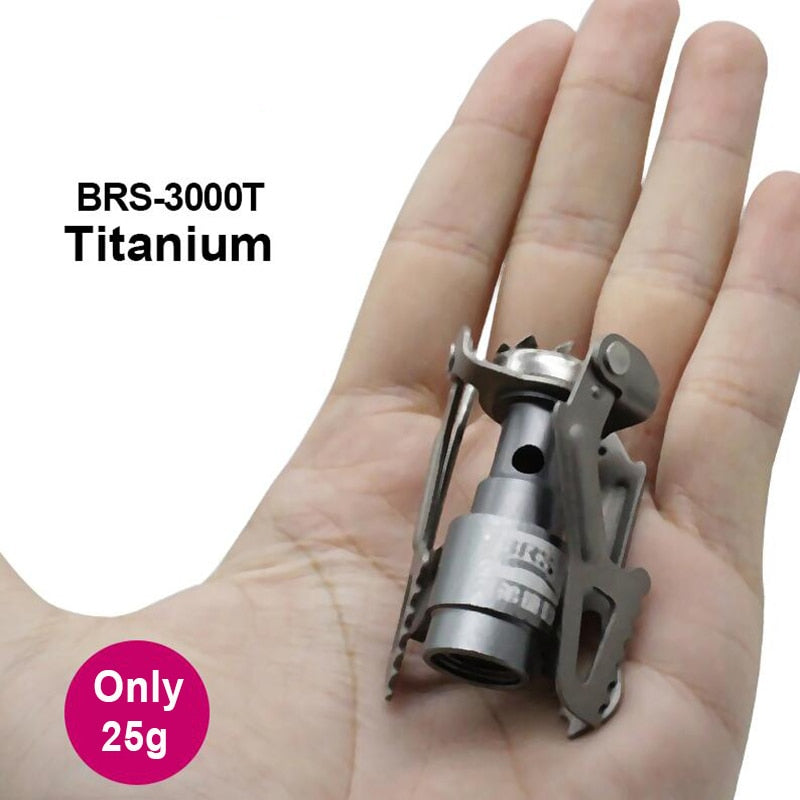 Portable Mini Titanium Gas Stove for Camping by HitMyNeed
