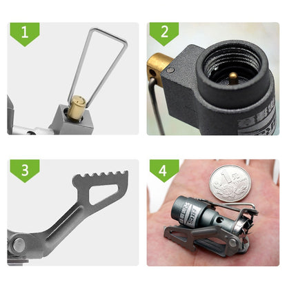 Portable Mini Titanium Gas Stove for Camping by HitMyNeed