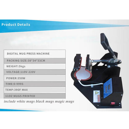 Portable Mug Heat Press for 6-11oz Conical Mugs by HitMyNeed