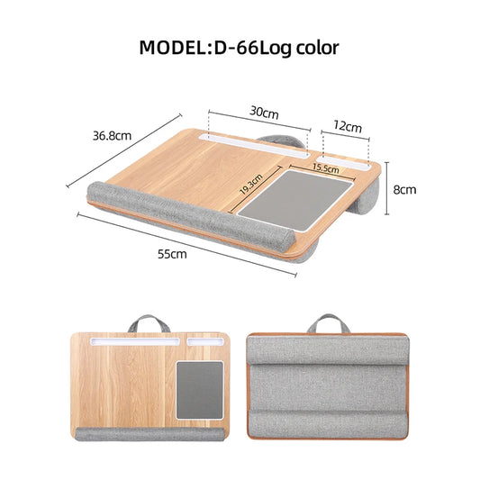 Portable Multi Purpose Laptop Desk with Mouse Pad d-66-wood by HitMyNeed