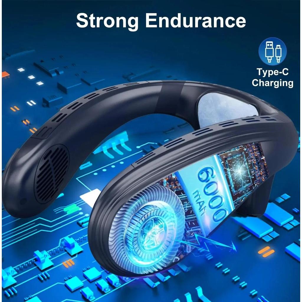 Portable Neck Air Conditioner Fan with Semiconductor Cooling by HitMyNeed