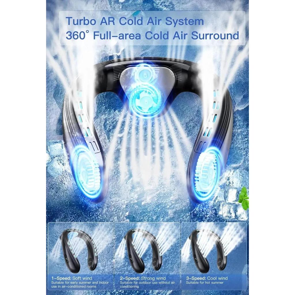 Portable Neck Air Conditioner Fan with Semiconductor Cooling by HitMyNeed
