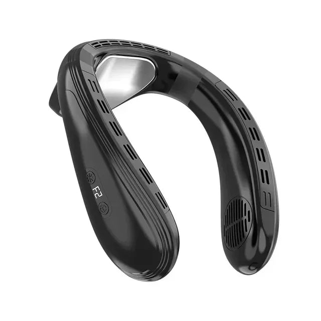 Portable Neck Air Conditioner Fan with Semiconductor Cooling black-neck-fan-2024 by HitMyNeed