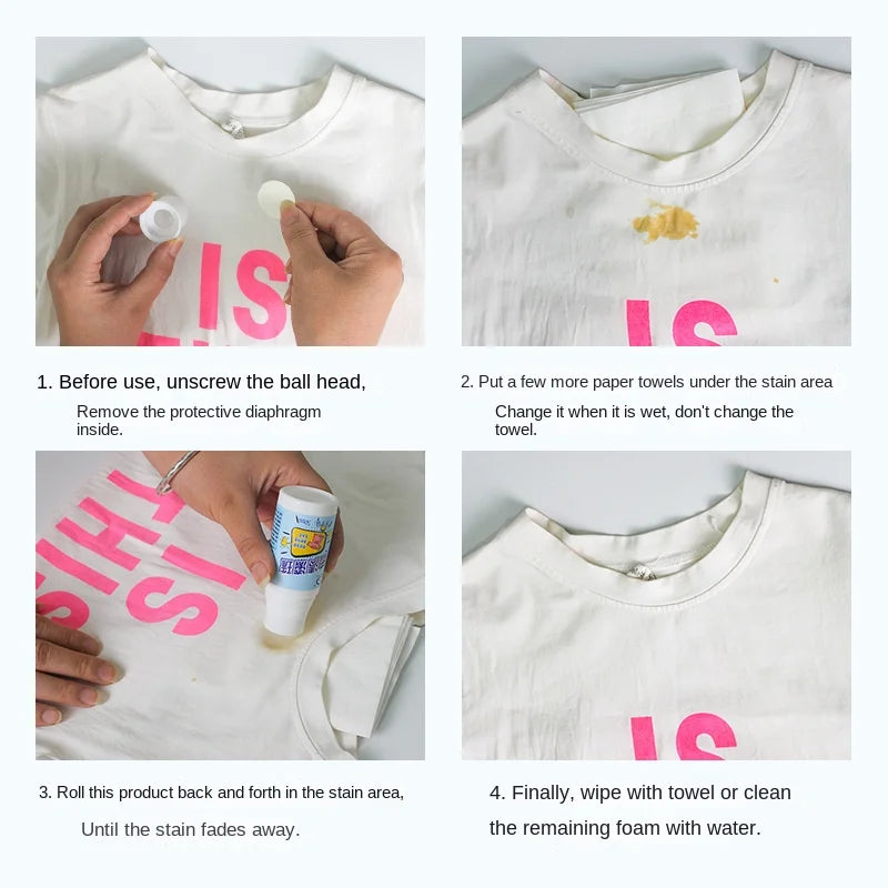 Portable No-Wash Clothes Stain Remover Roller 50ml by HitMyNeed