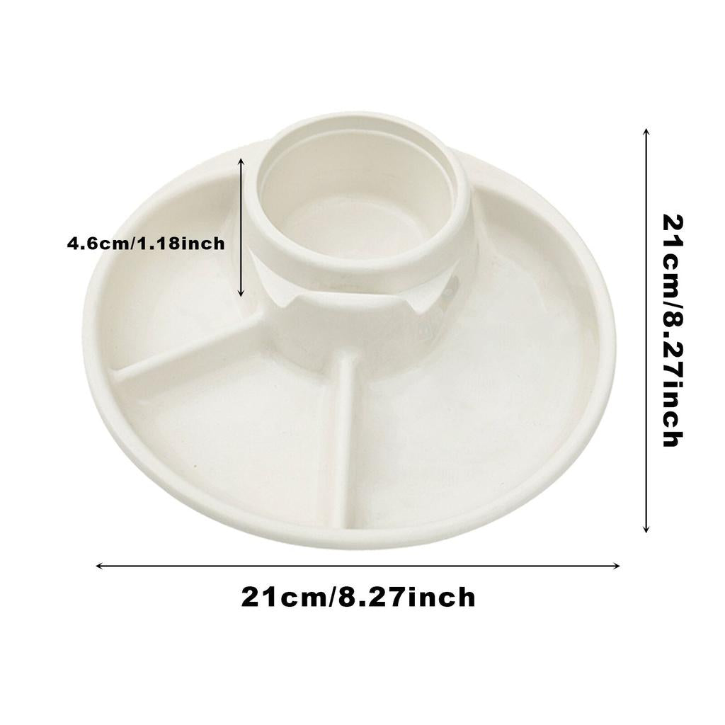 Portable Non-Breakable Divided Plate with Cup Holder by HitMyNeed