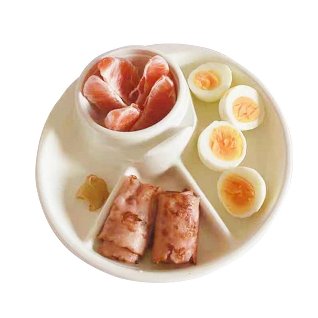 Portable Non-Breakable Divided Plate with Cup Holder by HitMyNeed