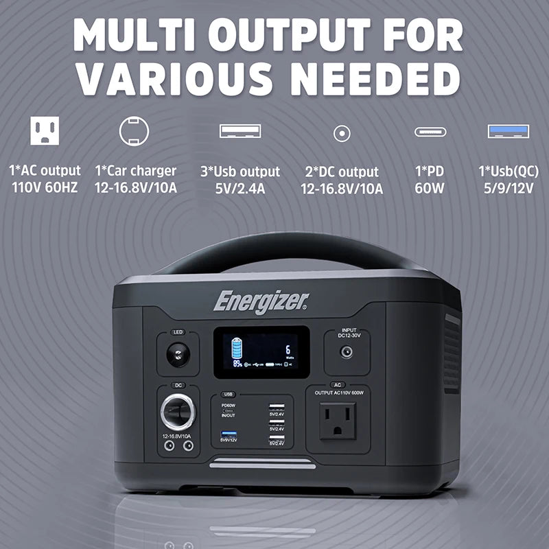 Portable Power Station 626Wh 600W Solar Generator by HitMyNeed