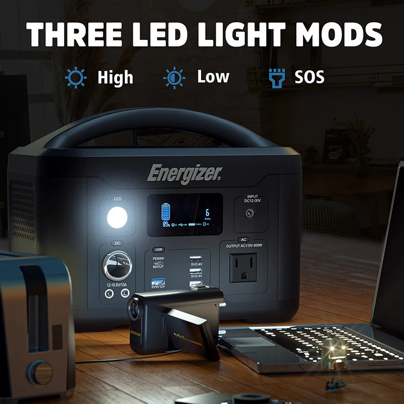 Portable Power Station 626Wh 600W Solar Generator by HitMyNeed