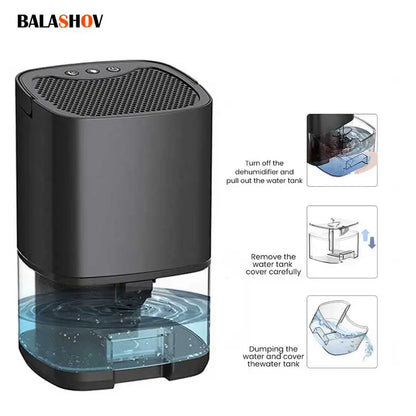 Portable Quiet Air Dehumidifier for Home & Office by HitMyNeed