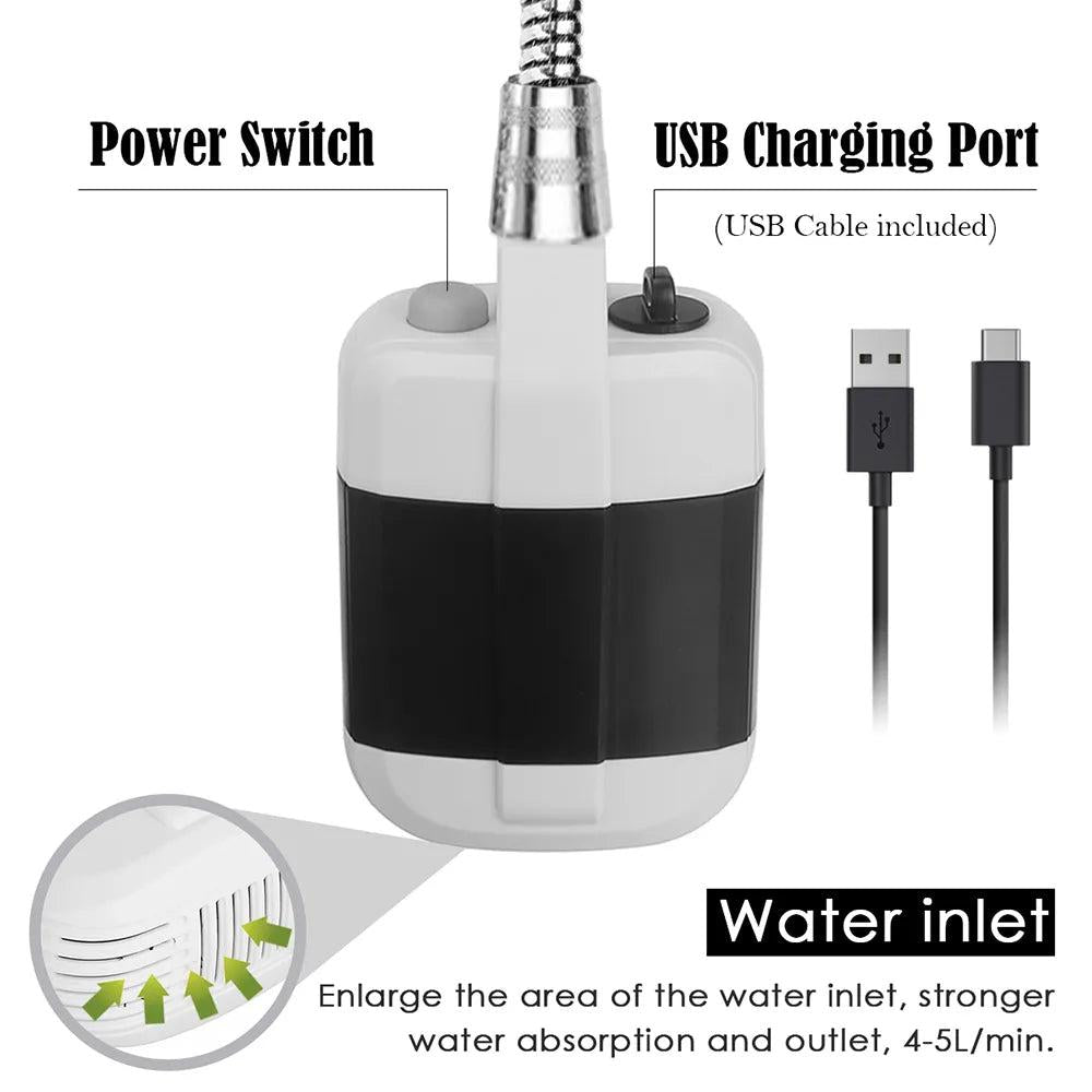 Portable Rechargeable Camping Shower Head by HitMyNeed