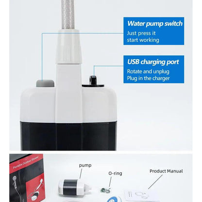Portable Rechargeable Camping Shower Head by HitMyNeed