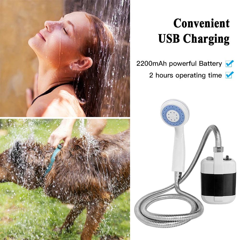 Portable Rechargeable Camping Shower Head by HitMyNeed