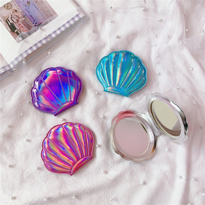 Portable Shell Compact Mirror with 2X Magnifier by HitMyNeed