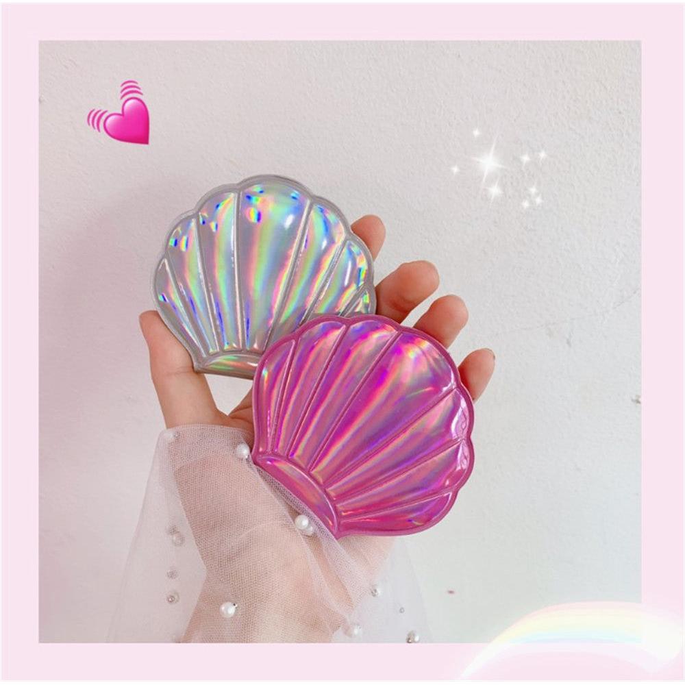 Portable Shell Compact Mirror with 2X Magnifier by HitMyNeed