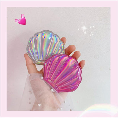 Portable Shell Compact Mirror with 2X Magnifier by HitMyNeed