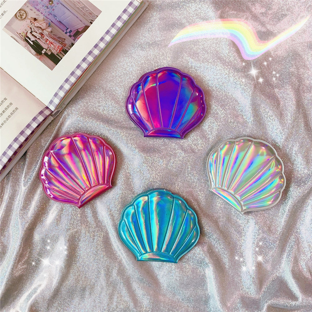 Portable Shell Compact Mirror with 2X Magnifier by HitMyNeed