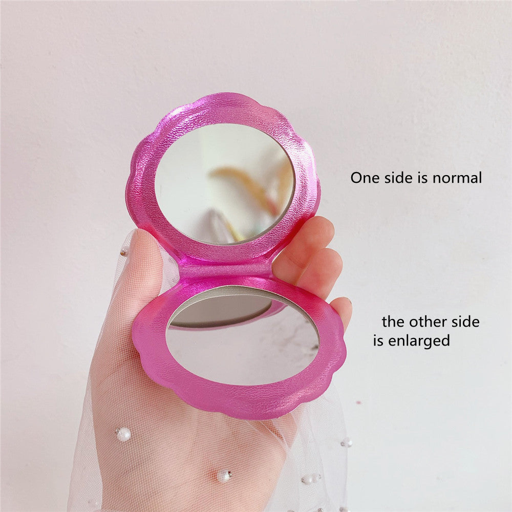 Portable Shell Compact Mirror with 2X Magnifier by HitMyNeed