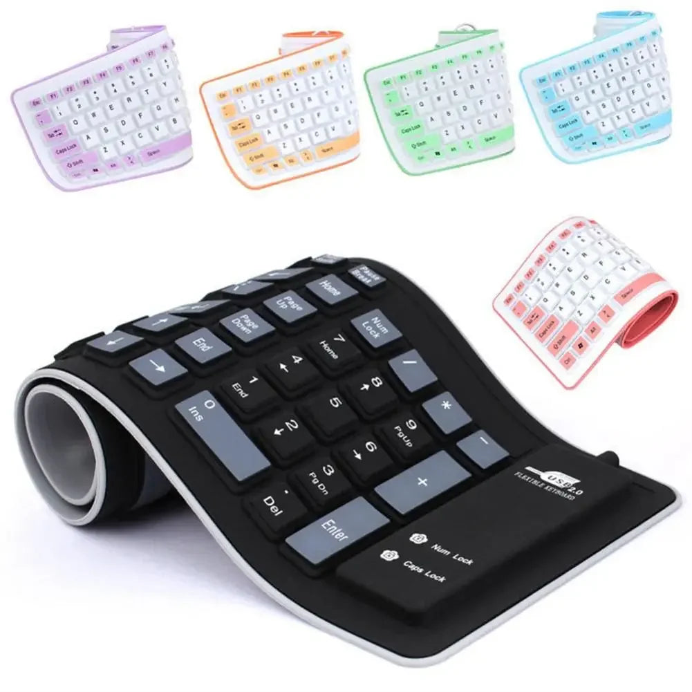 Portable Silent Foldable USB Silicone Keyboard by HitMyNeed