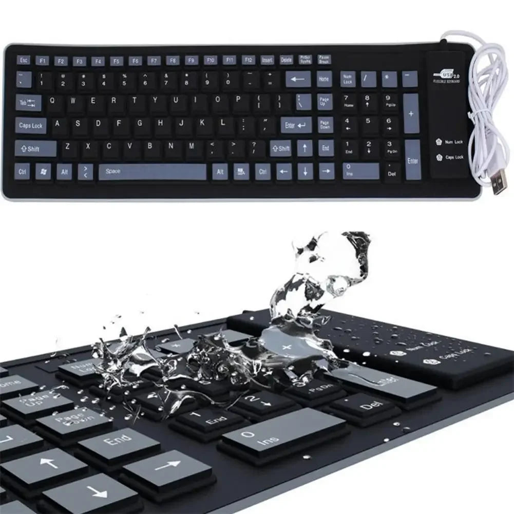 Portable Silent Foldable USB Silicone Keyboard by HitMyNeed