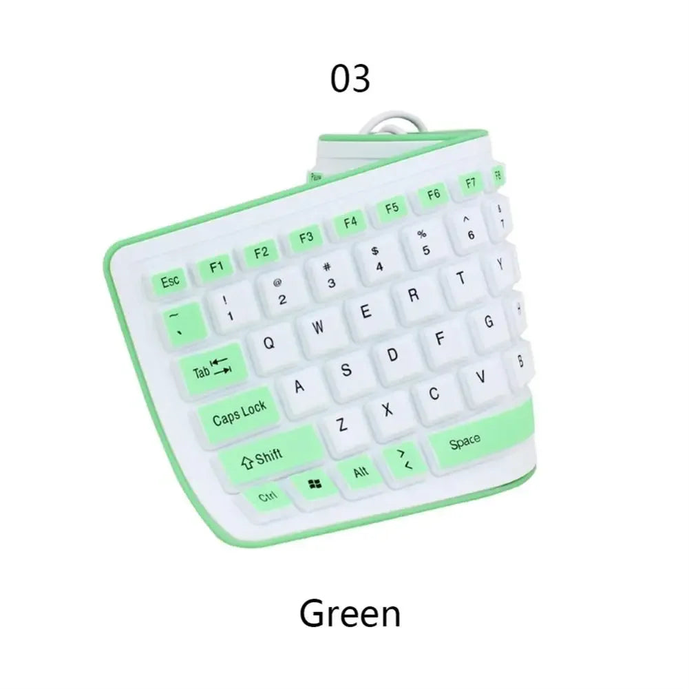 Portable Silent Foldable USB Silicone Keyboard green by HitMyNeed