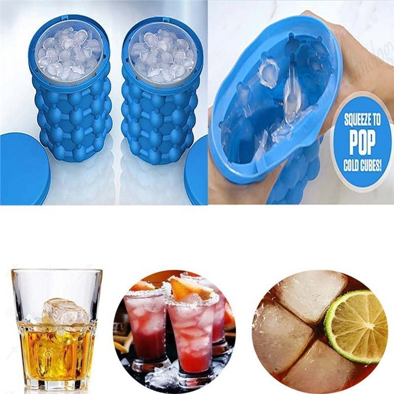 Portable Silicone Ice Bucket and Cube Container by HitMyNeed