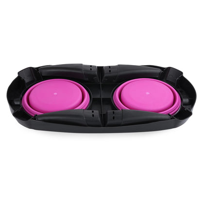 Portable Silicone Pet Feeder Station with Double Bowls by HitMyNeed
