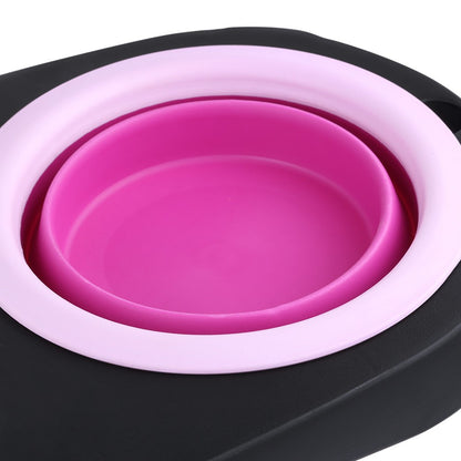 Portable Silicone Pet Feeder Station with Double Bowls by HitMyNeed