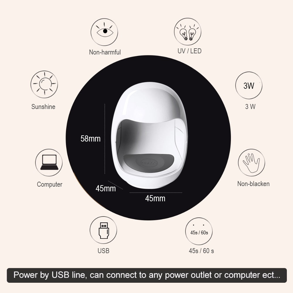 Portable Single-Finger UV LED Nail Dryer Lamp by HitMyNeed