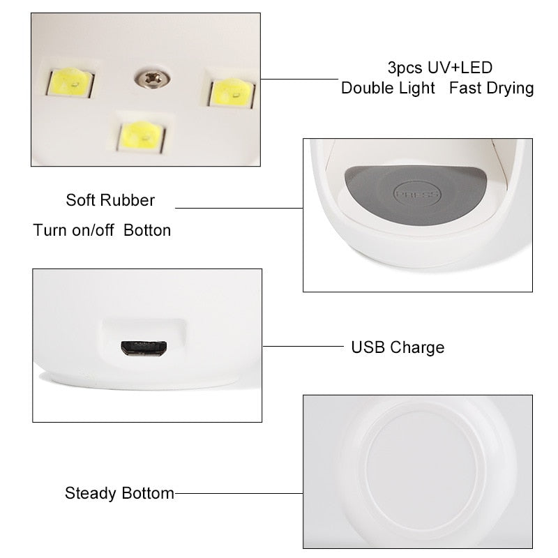 Portable Single-Finger UV LED Nail Dryer Lamp by HitMyNeed