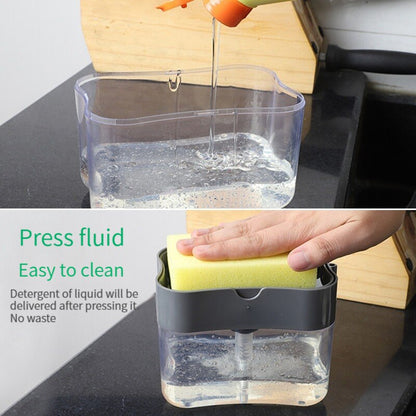 Portable Soap & Detergent Press Dispenser with Sponge by HitMyNeed