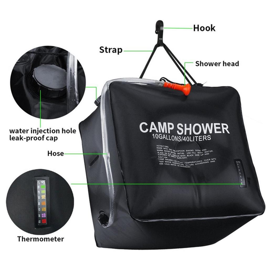 Portable Solar Camping Shower Bag 10 Gallon by HitMyNeed