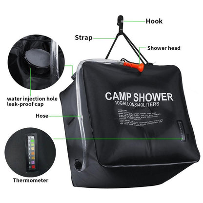 Portable Solar Camping Shower Bag 10 Gallon by HitMyNeed