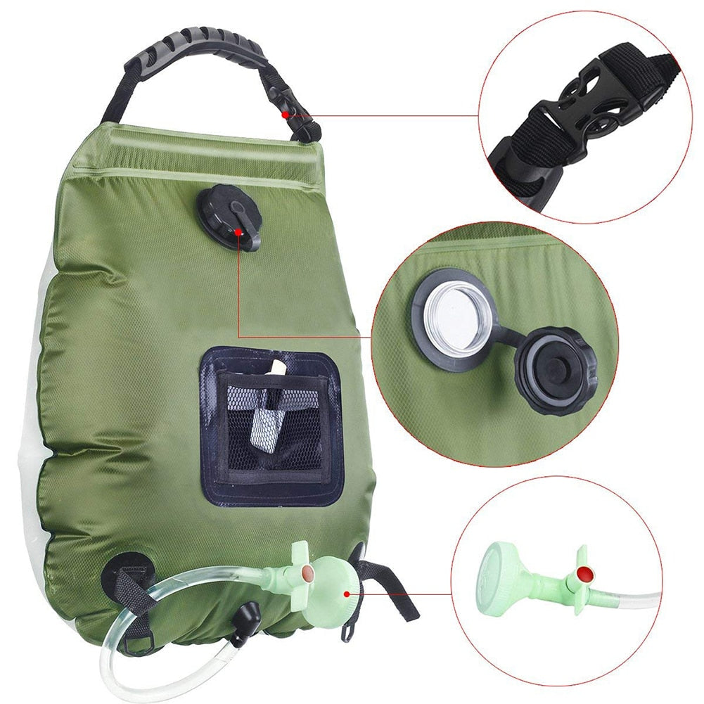 Portable Solar Camping Shower Bag 20L by HitMyNeed