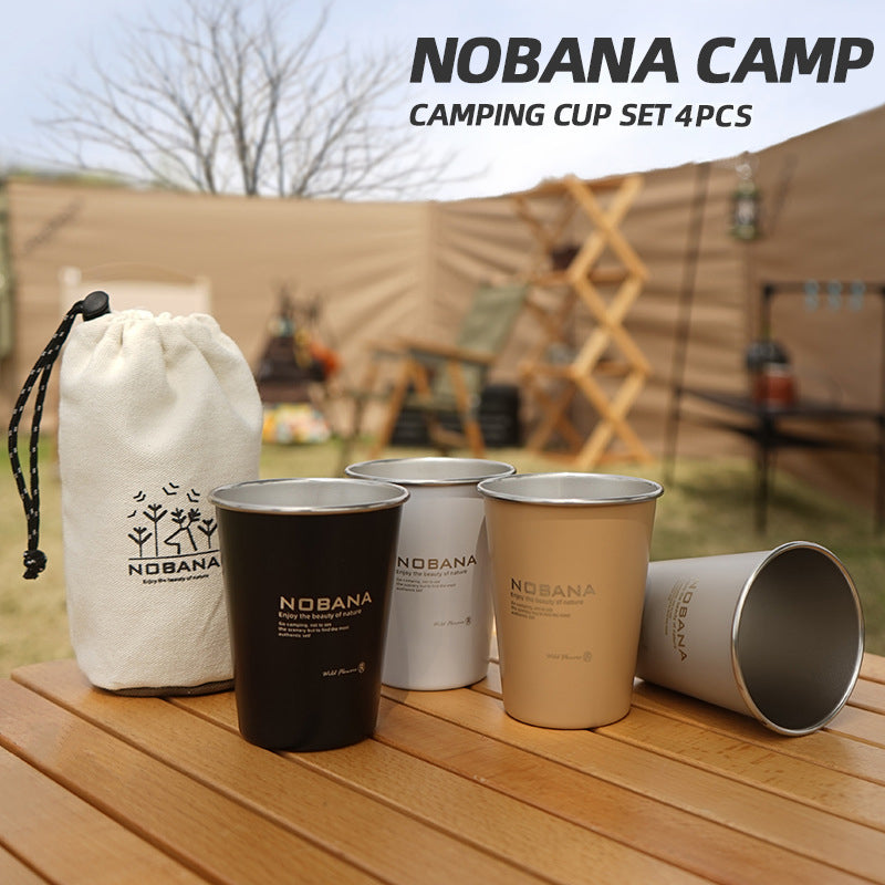 Portable Stainless Steel Camping Cups Set (4pcs) by HitMyNeed