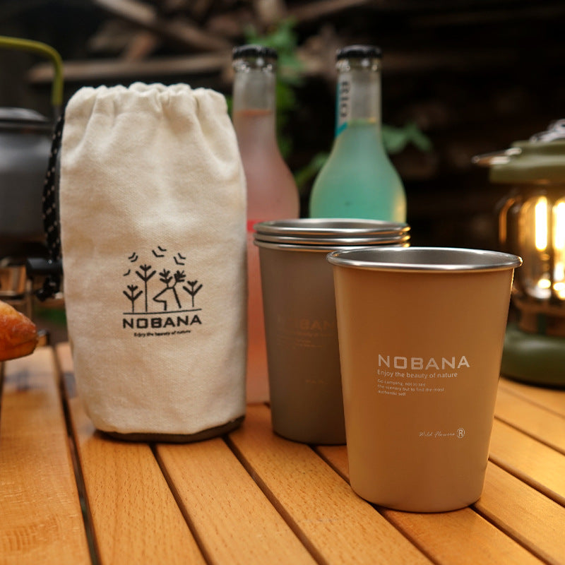 Portable Stainless Steel Camping Cups Set (4pcs) by HitMyNeed