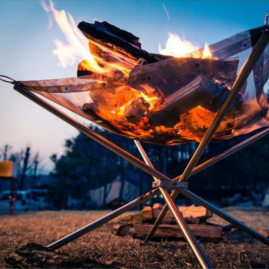 Portable Stainless Steel Camping Fire Pit Stand by HitMyNeed