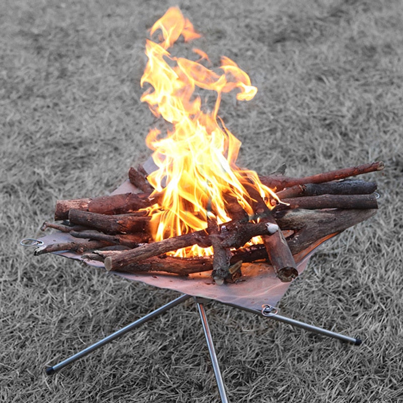 Portable Stainless Steel Camping Fire Pit Stand by HitMyNeed