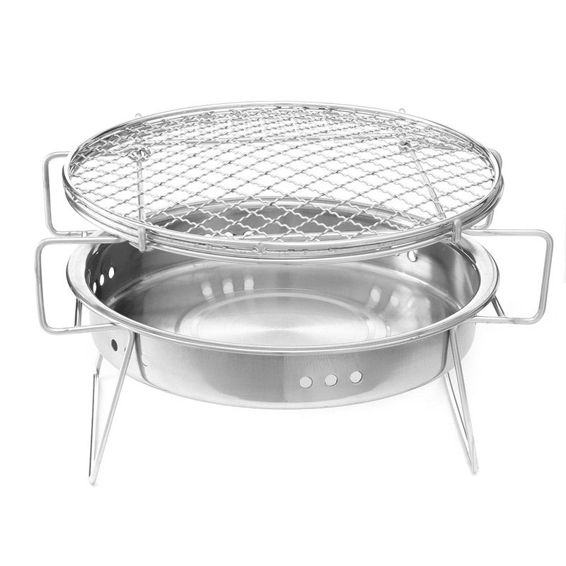 Portable Stainless Steel Charcoal Grill 30cm by HitMyNeed