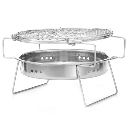 Portable Stainless Steel Charcoal Grill 30cm by HitMyNeed