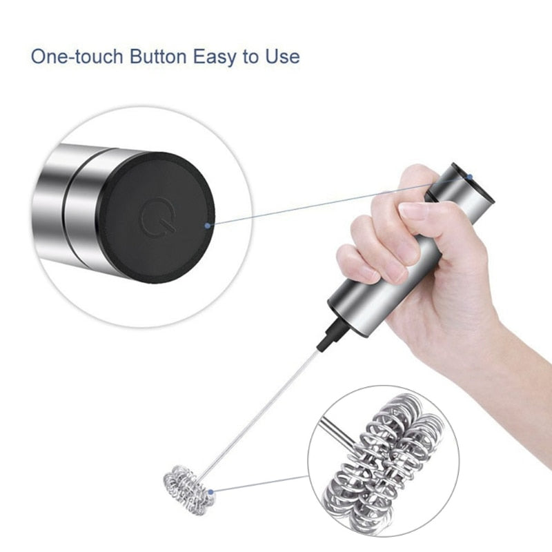 Portable Stainless Steel Double Whisk Milk Frother by HitMyNeed