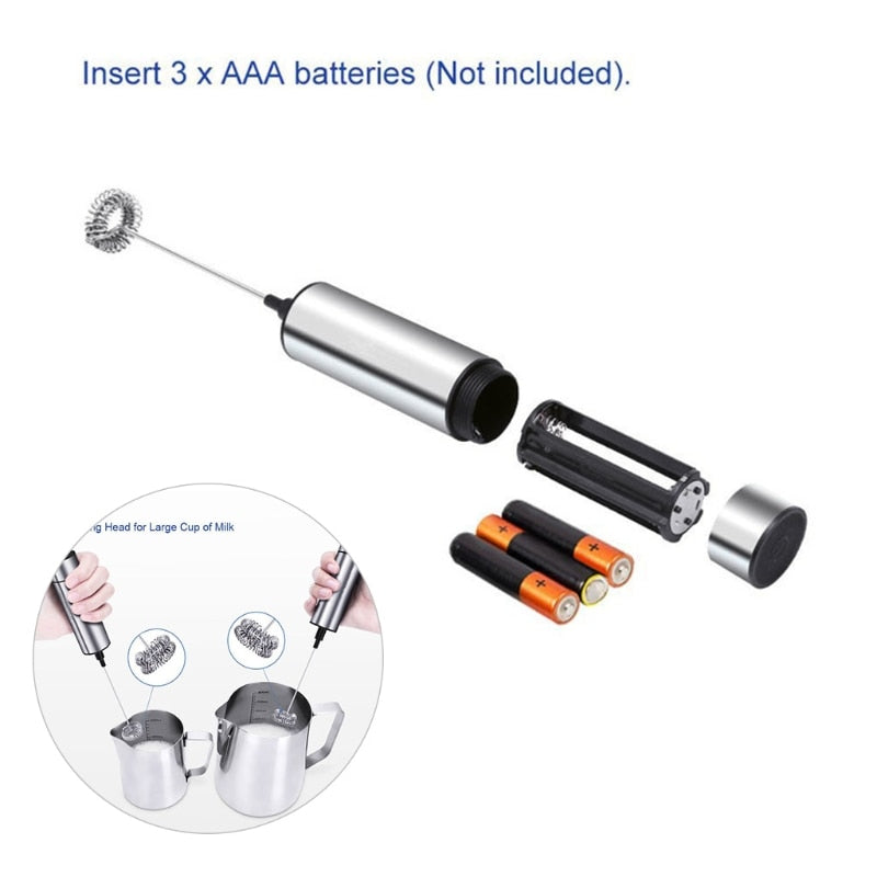 Portable Stainless Steel Double Whisk Milk Frother by HitMyNeed