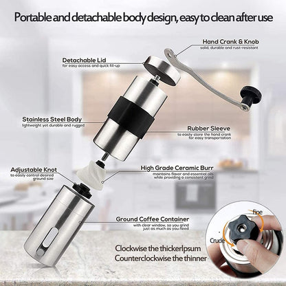 Portable Stainless Steel Manual Coffee Grinder by HitMyNeed