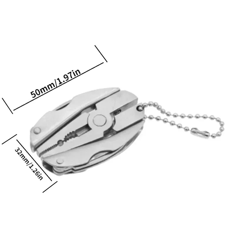 Portable Stainless Steel Multi-Tool Keychain Pliers by HitMyNeed