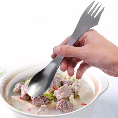 Portable Stainless Steel Spork Camping Cutlery by HitMyNeed