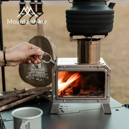Portable Stainless Steel Square Wood Stove for Camping by HitMyNeed