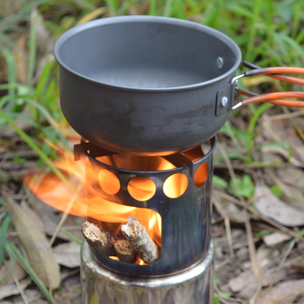 Portable Stainless Steel Wood Burning Camping Stove by HitMyNeed
