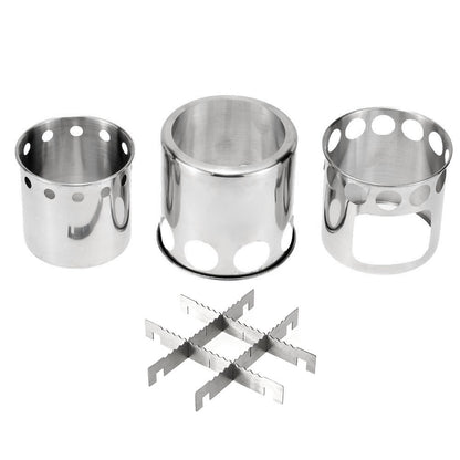 Portable Stainless Steel Wood Burning Camping Stove by HitMyNeed