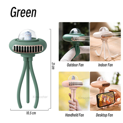 Portable Stroller Fan with Flexible Tripod, 4 Speeds green by HitMyNeed